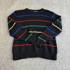 Vintage Susan Ess Sweater Womens Medium Striped Crew Neck Chunky-Knit Top